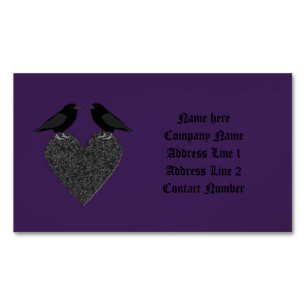 Gothic Ravens en Black Heart Custom Magnetisch Visitekaartje