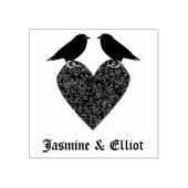 Gothic Ravens en Black Heart Custom Rubberstempel (Afrduk)