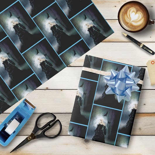 Gothic Ravens Forest Vrouw Zwart Cadeaupapier