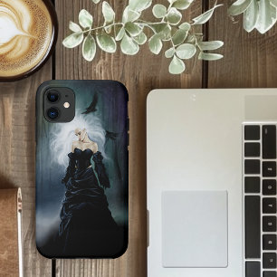 Gothic Ravens Forest Vrouw Zwart iPhone 11 Hoesje