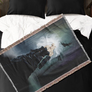 Gothic Ravens Forest Vrouw Zwart Deken