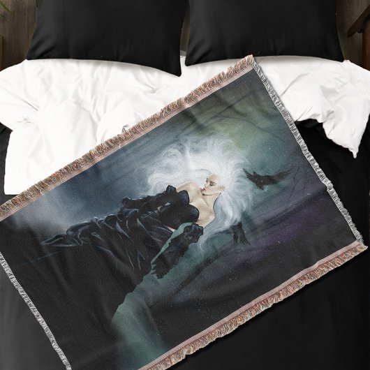 Gothic Ravens Forest Vrouw Zwart Deken