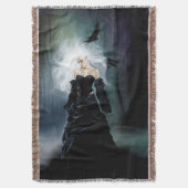 Gothic Ravens Forest Vrouw Zwart Deken (Voorkant Verticaal)