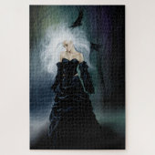 Gothic Ravens Forest Vrouw Zwart Legpuzzel (Verticaal)