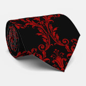 Gothic Red Acanthus Leaf Wedding Stropdas (Opgerold)