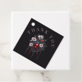 Gothic Red & Black Bloemen Spiderweb Dank u Bedankjes Labels (In situ)