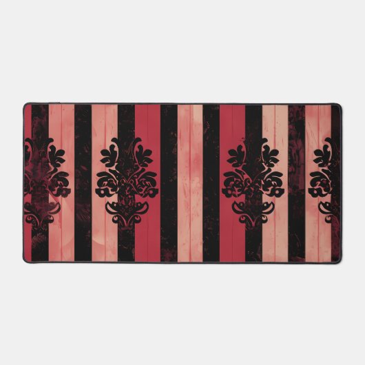 Gothic Red & Black Damask Desk Mat (Recto)
