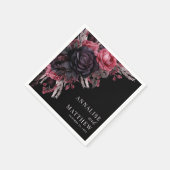 Gothic Red Black Floral Wedding Servet (Hoek)