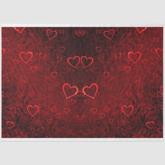 Gothic Red Black Hearts Decoupage Tissuepapier (Voorkant)