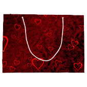 Gothic Red Black Hearts Groot Cadeauzakje (Achterkant)