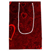 Gothic Red Black Hearts Medium Cadeauzakje (Achterkant)