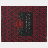 Gothic Red Damask Rose Wedding Fleece Deken (Voorkant (Horizontaal))