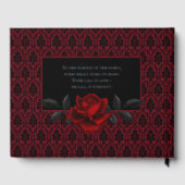 Gothic Red Damask Rose Wedding Gastenboek (Achterkant)