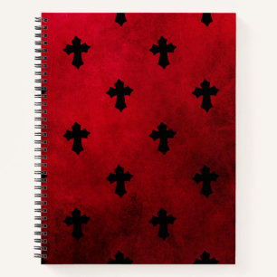 Gothic Red en Black Crosses Notitieboek