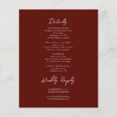 Gothic Red en Black Floral Wedden All in One Flyer (Achterkant)