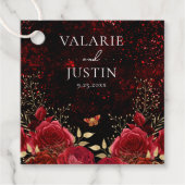 Gothic Red en Black Floral Wedding for Labels (Voorkant)