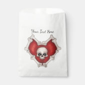 Gothic Red Heart Bone Border White Skull Bedankzakje (Voorkant)