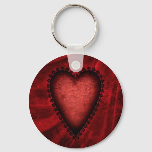 Gothic Red Heart Sleutelhanger (Voorkant)