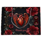 Gothic Red Heart with Roses – Dark Romantic  Groot Cadeauzakje (Voorkant)