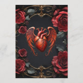 Gothic Red Heart with Roses – Dark Romantic  Menu (Achterkant)