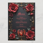 Gothic Red Heart with Roses – Dark Romantic  Menu (Voorkant)