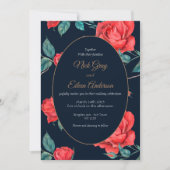 Gothic Red Rose bruiloft uitnodiging (Voorkant)