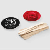 Gothic Red Rose Liefde bij First Bite Bruiloft Handwaaier (Niet-gemonteerd)