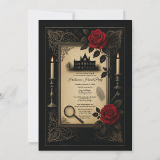 Gothic Red Rose Mystery Manor Feest Kaart