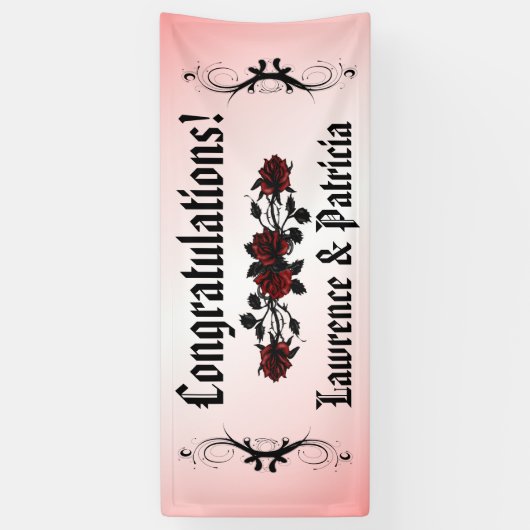 Gothic Red Rose Spandoek (Verticaal)