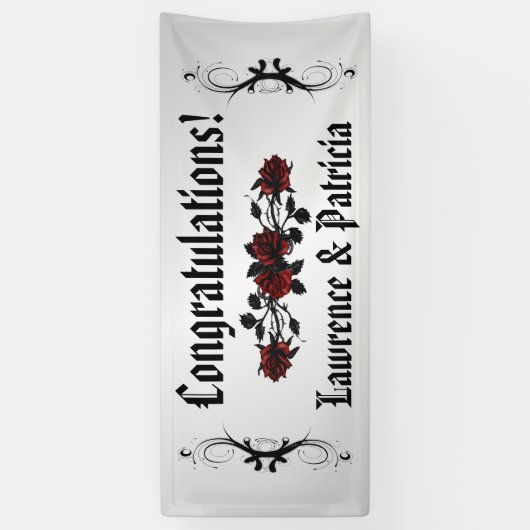 Gothic Red Rose Spandoek (Verticaal)