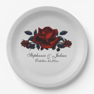 Gothic Red Rose Wedding Papieren Bordje
