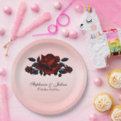 Gothic Red Rose Wedding Papieren Bordje (Feest)