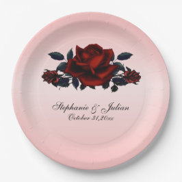 Gothic Red Rose Wedding Papieren Bordje