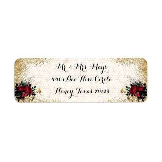 Gothic Red Roses Etiket (Voorkant)