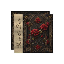 Gothic Red Rose's Save The Date