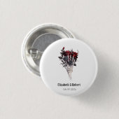 Gothic Red Roses Skeleton Wedding Ronde Button 3,2 Cm (Voorkant /achterkant)