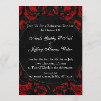 Gothic Red Roses Victoriaans repetitie diner Kaart