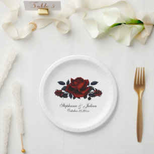 Gothic Red Roses Wedding Paper Bord