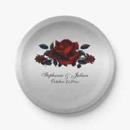 Gothic Red Roses Wedding Paper Bord