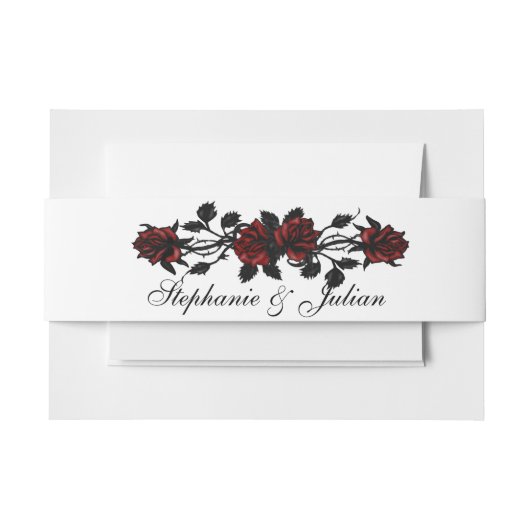 Gothic Red Roses Wedding Paper Bord Uitnodigingen Wikkel (Voorkant Voorbeeld)