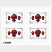 Gothic Red Skulls Rechthoekige Sticker (Vel)