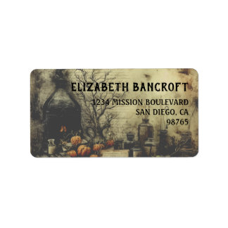 Gothic Retro Halloween Custom Return Adres Etiket