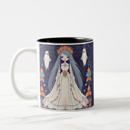 Gothic Reverie Ghost Bride Tweekleurige Koffiemok (Links)