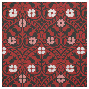 Gothic Revival Bloemen, Rood Stof