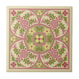 Gothic Revival Floral Medallion Keramische Tegel Tegeltje