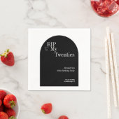 Gothic RIP 20s 30th Birthday Party Zwart-wit Servet (Insitu)