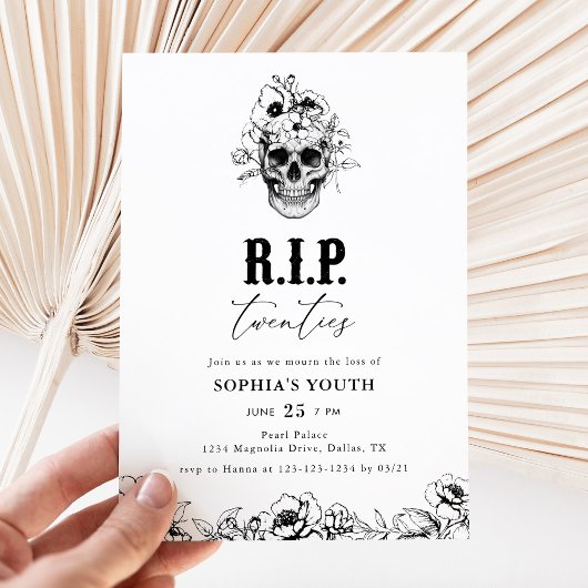 Gothic RIP Twenties 30th Birthday Invitation