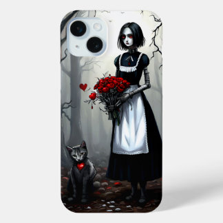 Gothic Robot Meisje iPhone 15 Mini Hoesje