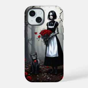 Gothic Robot Meisje iPhone 15 Hoesje
