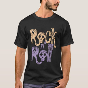Gothic Rock & Roll Black T-shirt Hommes Design